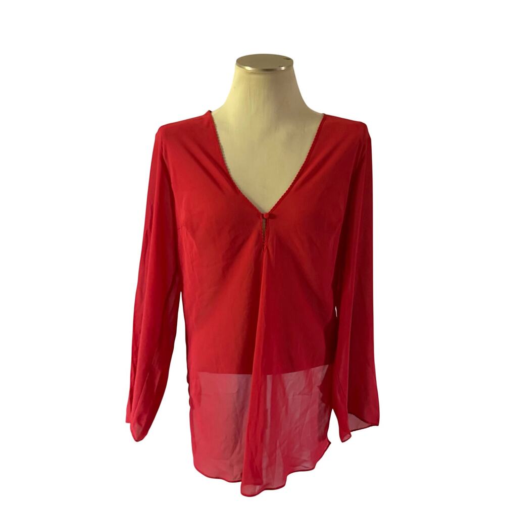 Victorias Secret Dark Coral Pink Sheer Mesh Coverup M Resortwear Cruise Vacation